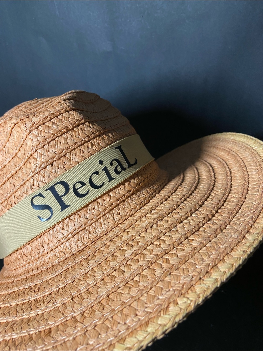 Madewell Tan Woven Wide-Brim 100 % Paper Hat w/SPecial Sign Band - Picture 2 of 4
